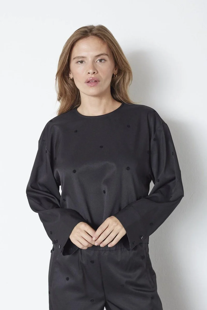 Co´Couture - Clovercc Dot Blouse 35914 - 96 - Black