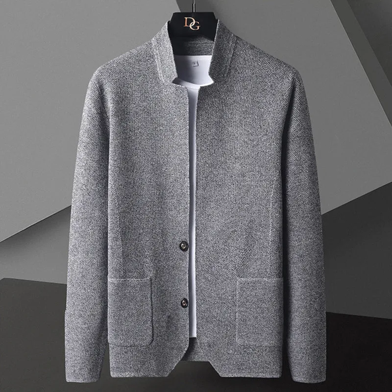 Cardigan Heren met Hoge Kraag en Zacht Duurzaam Acrylmateriaal
