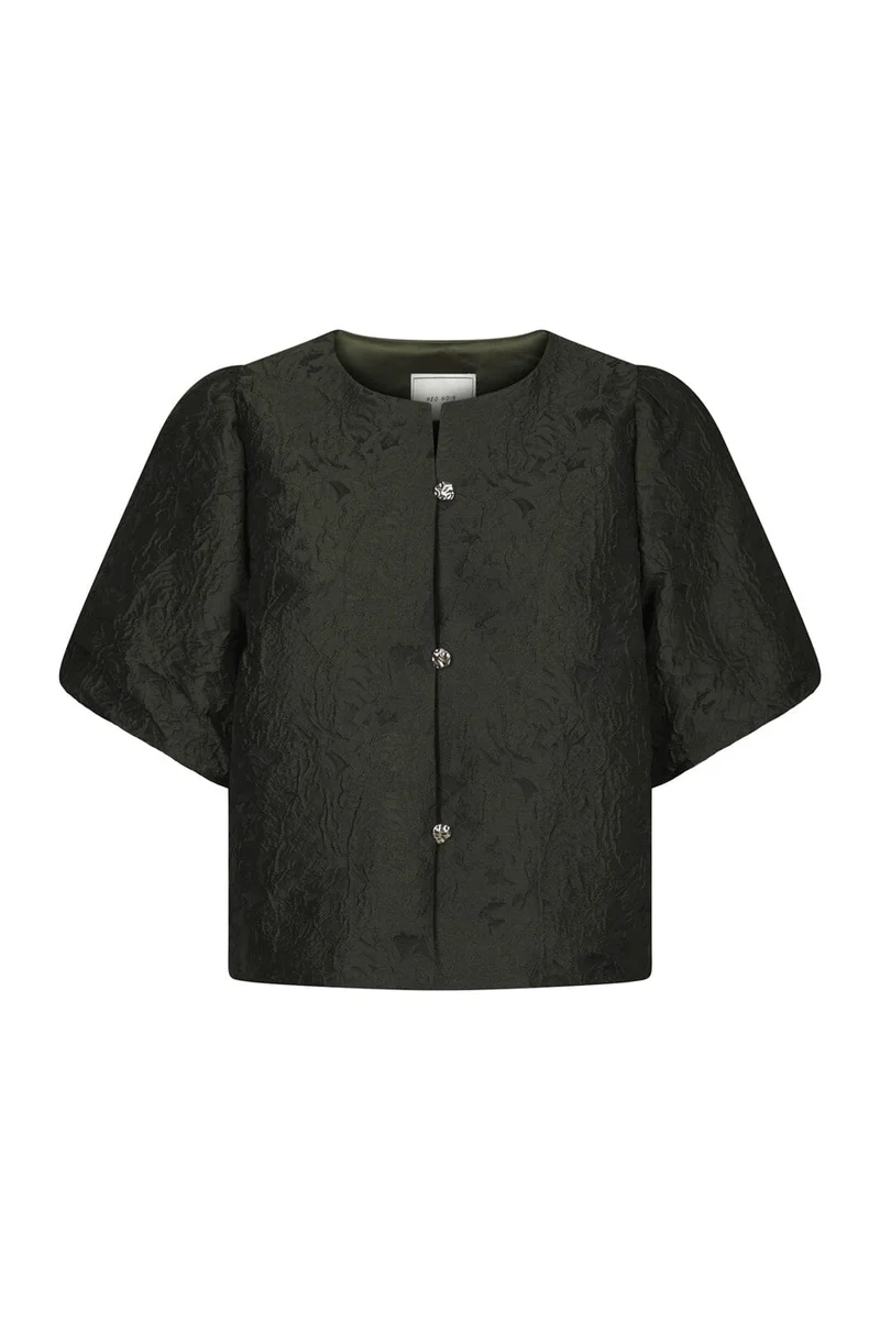 Neo Noir - Aisa Brocade Blouse 166369 - 155 - Dark Green