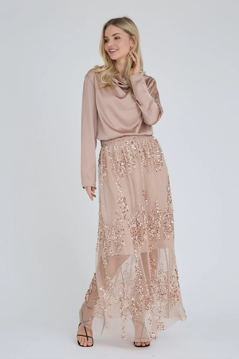 A-View - Sinda Drape Blouse AV8253-V - 316 - Almond