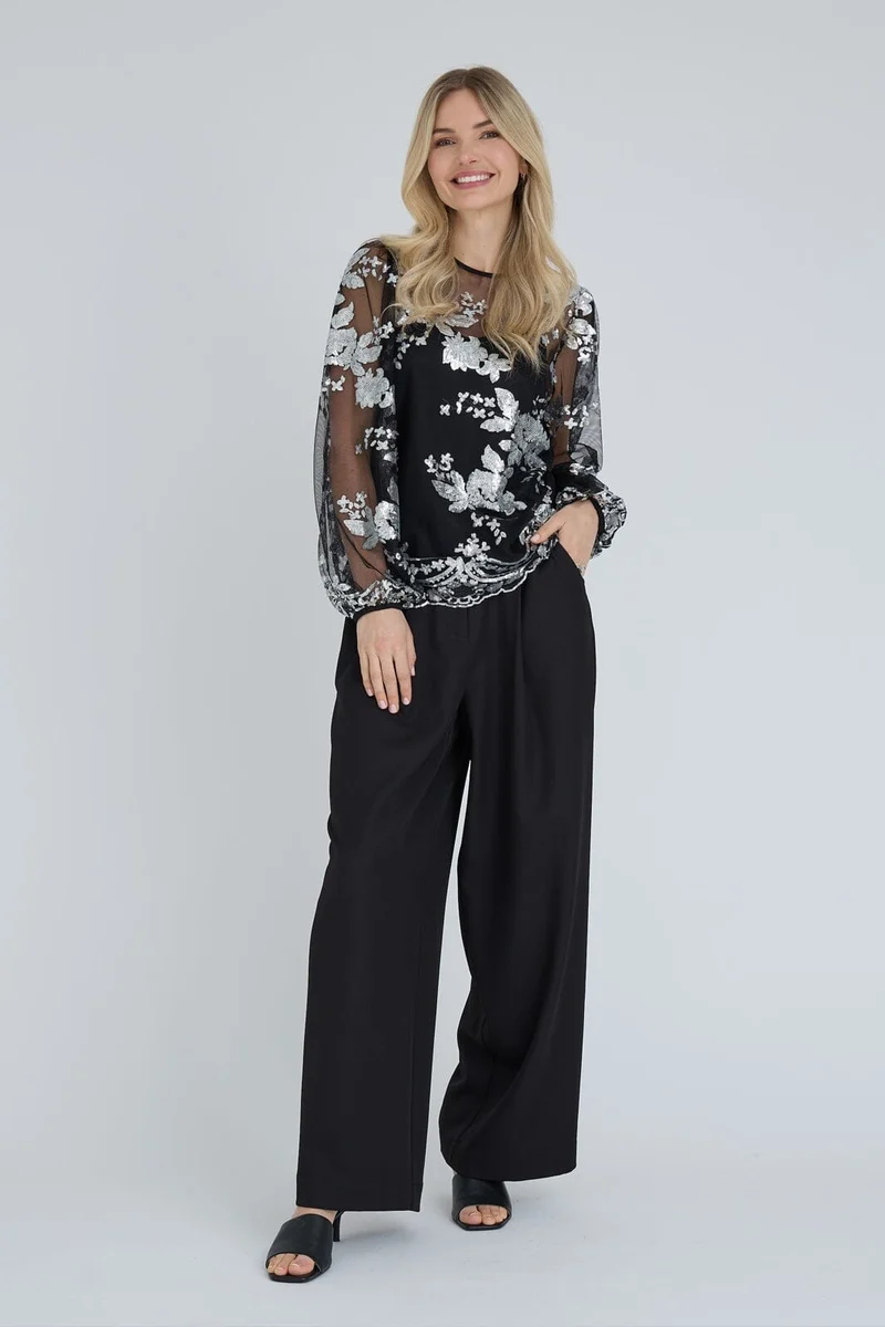 A-View - Estelle Blouse AV6093 - 045 - Black/Silver