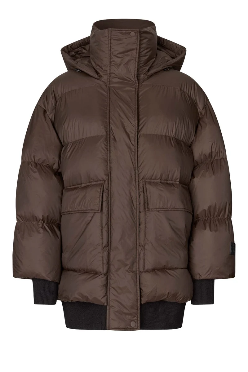 Second Female - Riya Rib Puffer Jacket 60936 - 6156 Demitasse