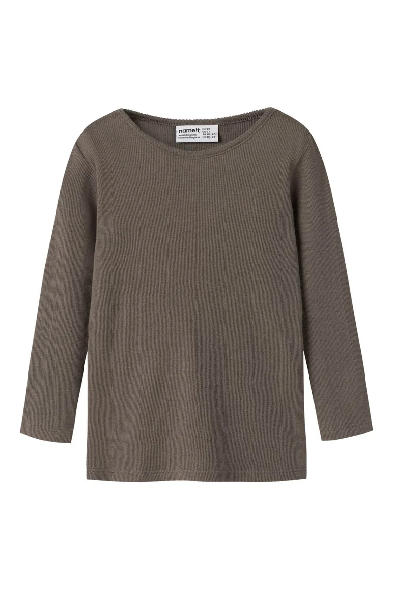 Name It - Nmmwossa Wo/Si Rib Ls Top - 4961030 Morel