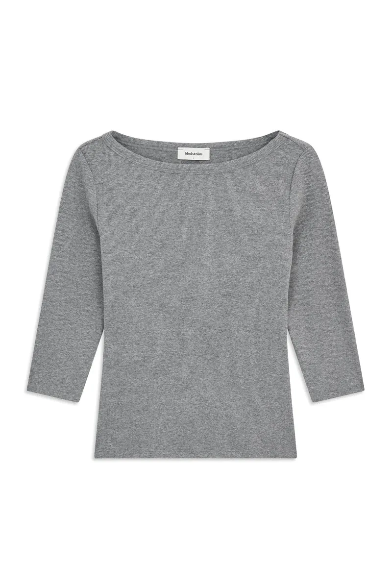 ModströM - Igormd Boatneck T-Shirt 59959 - 07088 - Dark Grey Melange