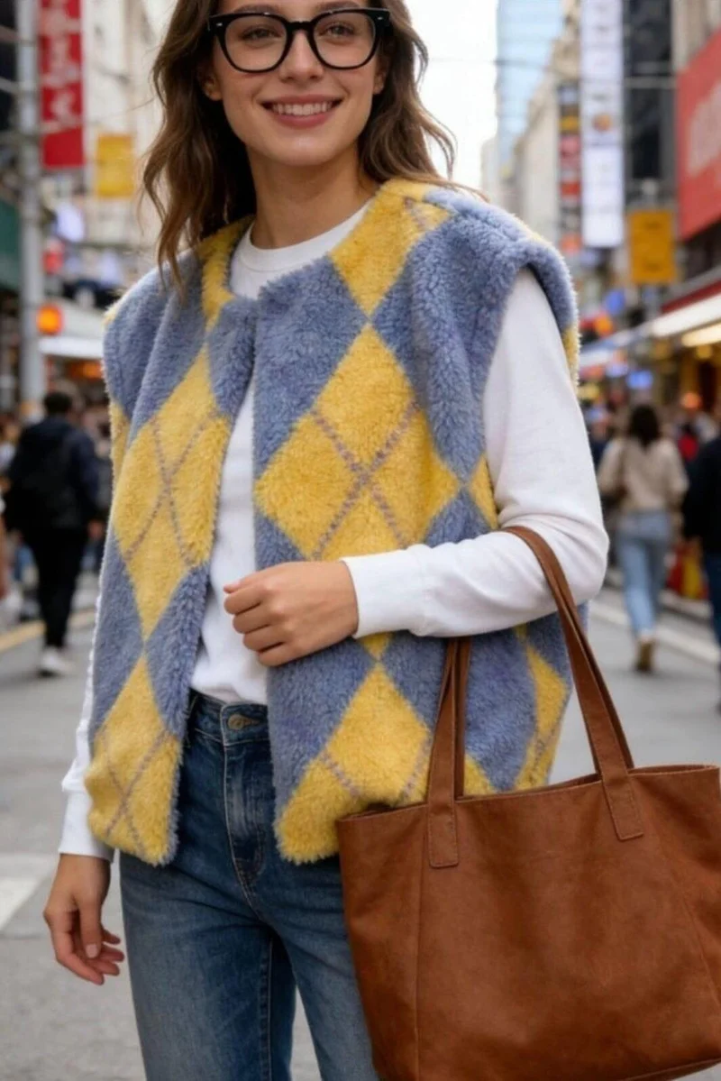 Marta Du Chateau - Mdcpam Vest 26801 - Blue/Yellow