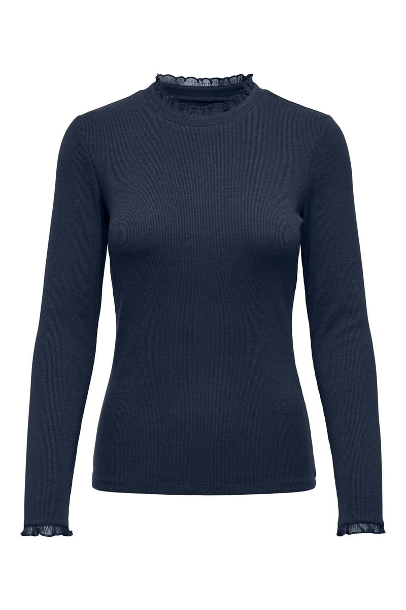 Only - Onlleslie L/S Lace Mix Top - 5162966 Navy Blazer