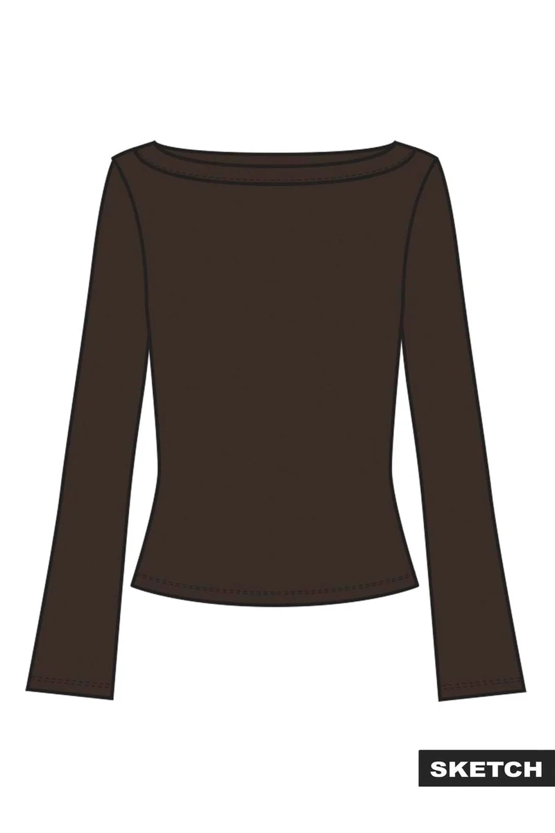 Jjxx - Jxfifi Str Boatneck Ls Wide Top - 5200765 Demitasse