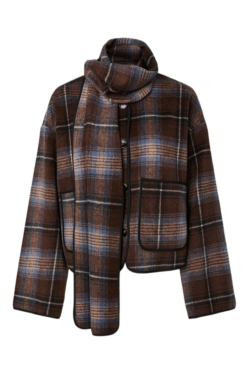 YAS - Yascalino Ls Scarf Jacket - 5126278 Carafe Calino Checks
