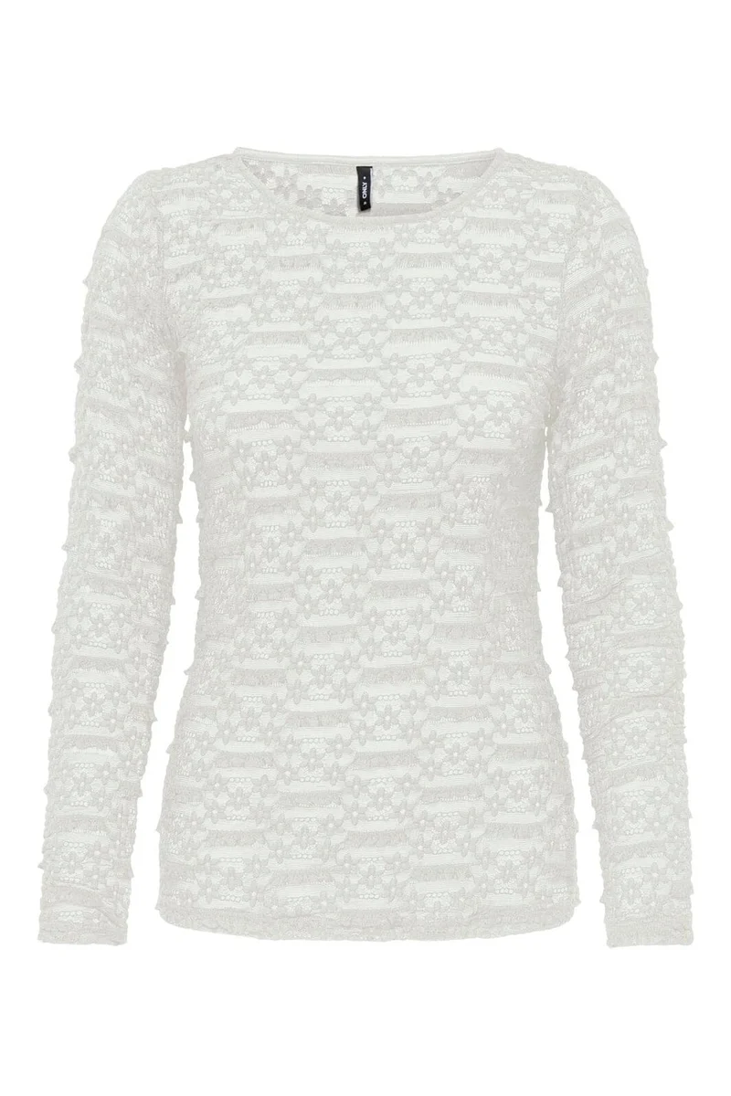 Only - Onlpita L/S Lace Top - 5212131 Cloud Dancer