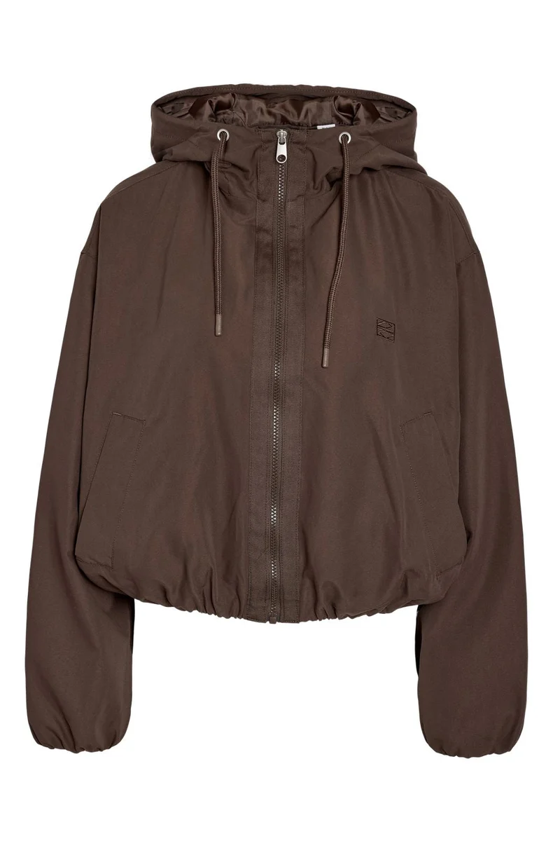 Noisy May - Nmelina L/S Hood Jacket - 5090047 Chocolate Brown