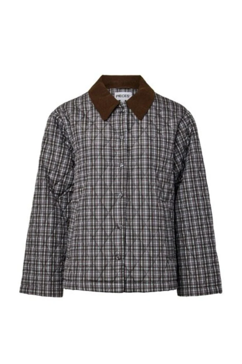 Pieces - Pcalma Light Quilt Jacket - 5091529 Forest Night Wine Tasting/Wren/Greige