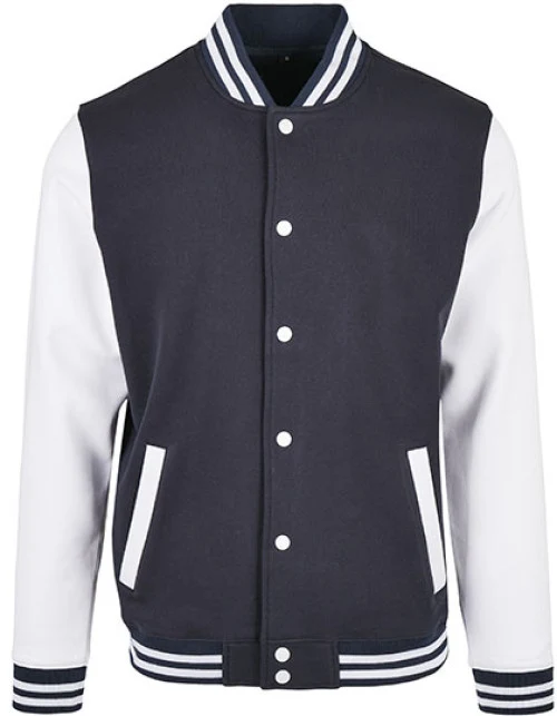 Build Your Brand Basic - Basic College Jacket - Navy