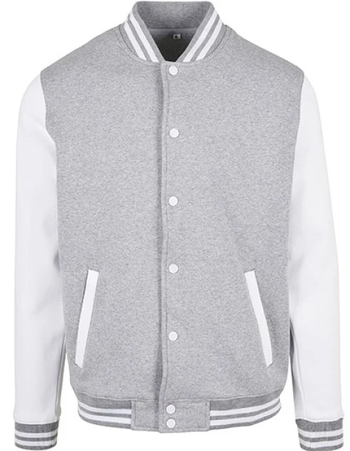 Build Your Brand Basic - Basic College Jacket - Heather Grey