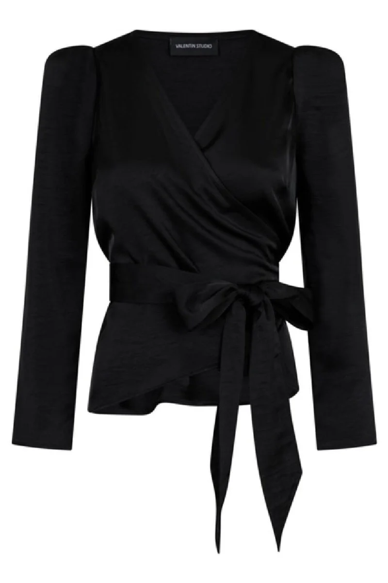 Valentin Studio - Josie Blouse Heavy Satin - Black