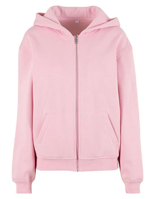 Build Your Brand - Ladies Loose Fit Zip Hoody - Soft Pink