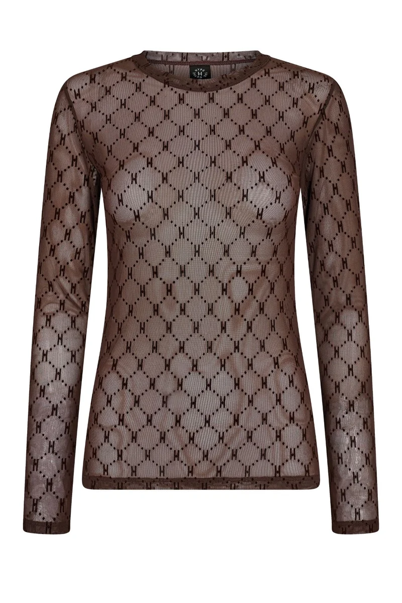 Hype The Detail - Mesh Blouse - Brun 89