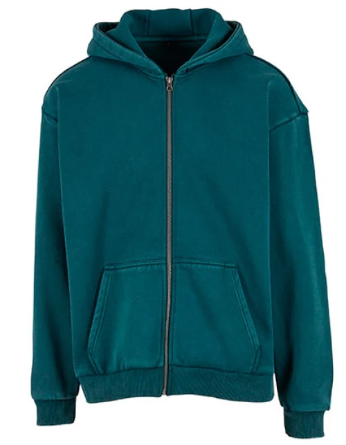 Build Your Brand - Vintage Heavy Zip Hoodie - Bottle Green