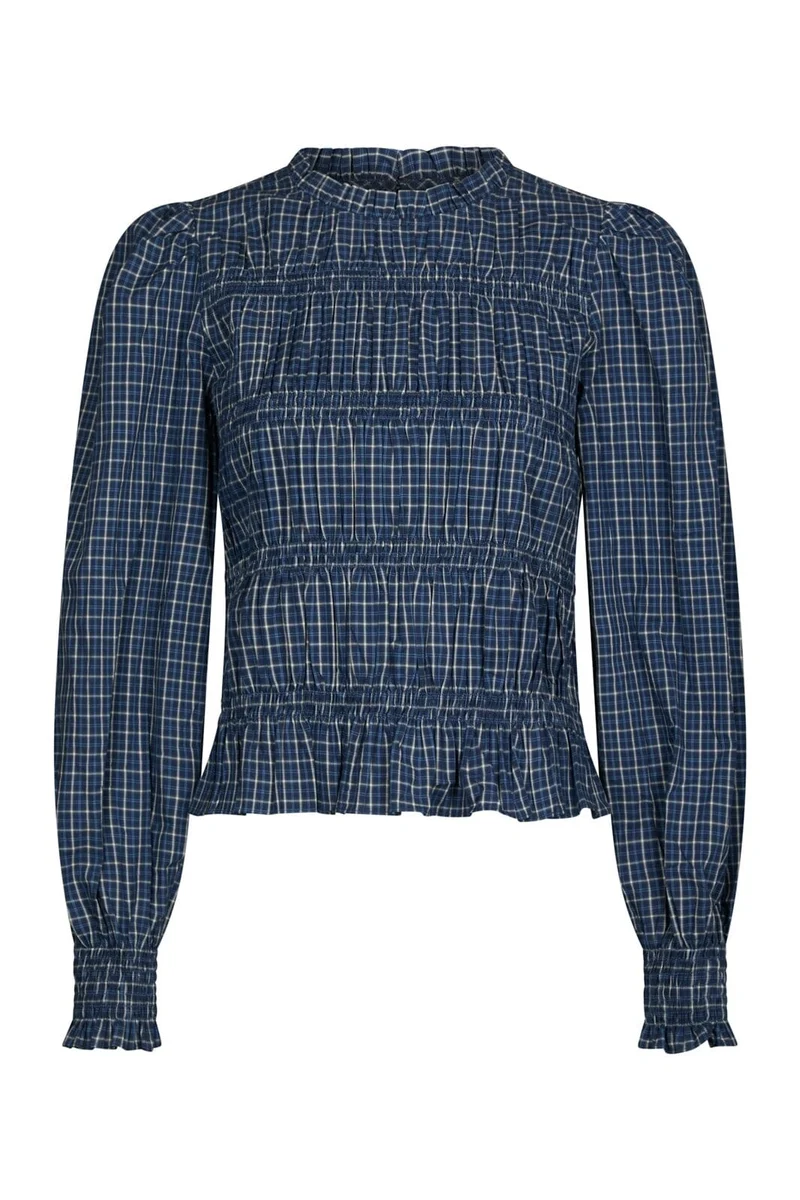 Neo Noir - Marcia Check Blouse 166893 - 140 - Blue