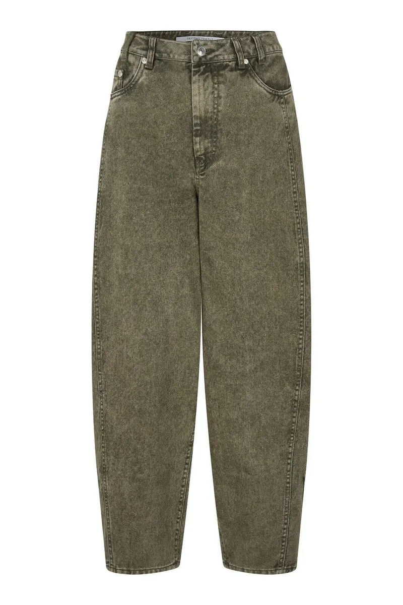Second Female - Jaye Denim Barrel Jeans 60948 - 4117 Green Denim