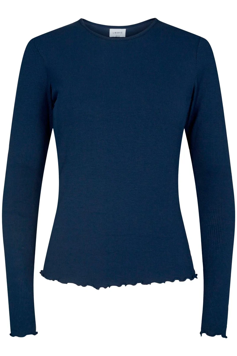 Liberte - Natalia LS Round Neck Blouse - Navy