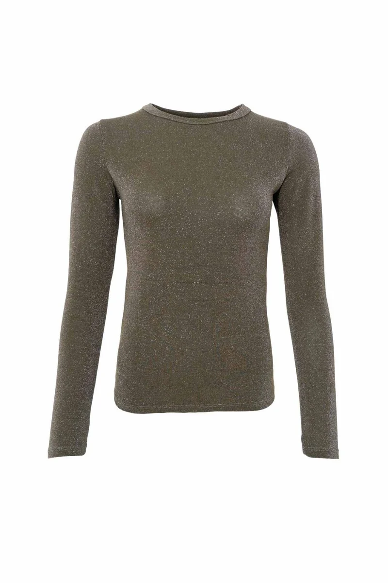 Black Colour - Bcfaye Lurex Blouse 3739 - Shirts - Hunter Green