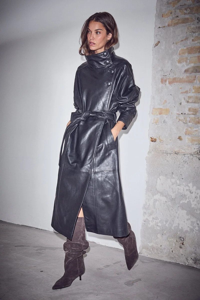 Haute L'Amitié - Sue Leather Trench HL10856 - Black