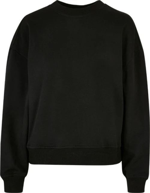 Build Your Brand - Ladies Oversized Crewneck Sweatshirt - Black
