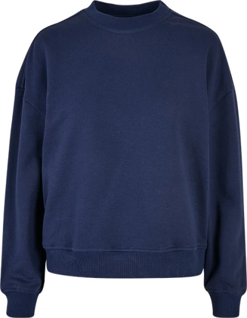 Build Your Brand - Ladies Oversized Crewneck Sweatshirt - Light Navy
