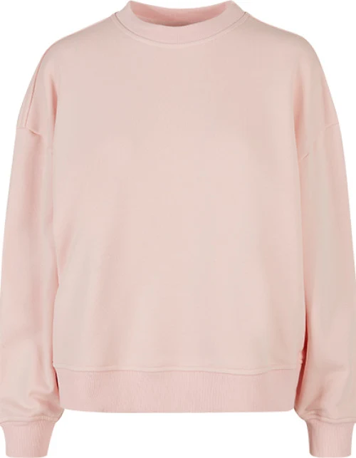 Build Your Brand - Ladies Oversized Crewneck Sweatshirt - Pink