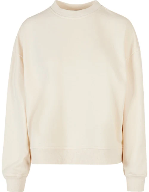 Build Your Brand - Ladies Oversized Crewneck Sweatshirt - White Sand