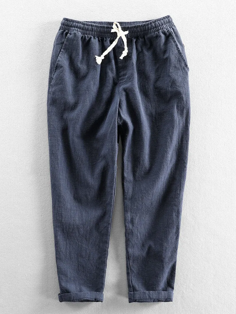 Linnen Katoen Blend Cropped Broek