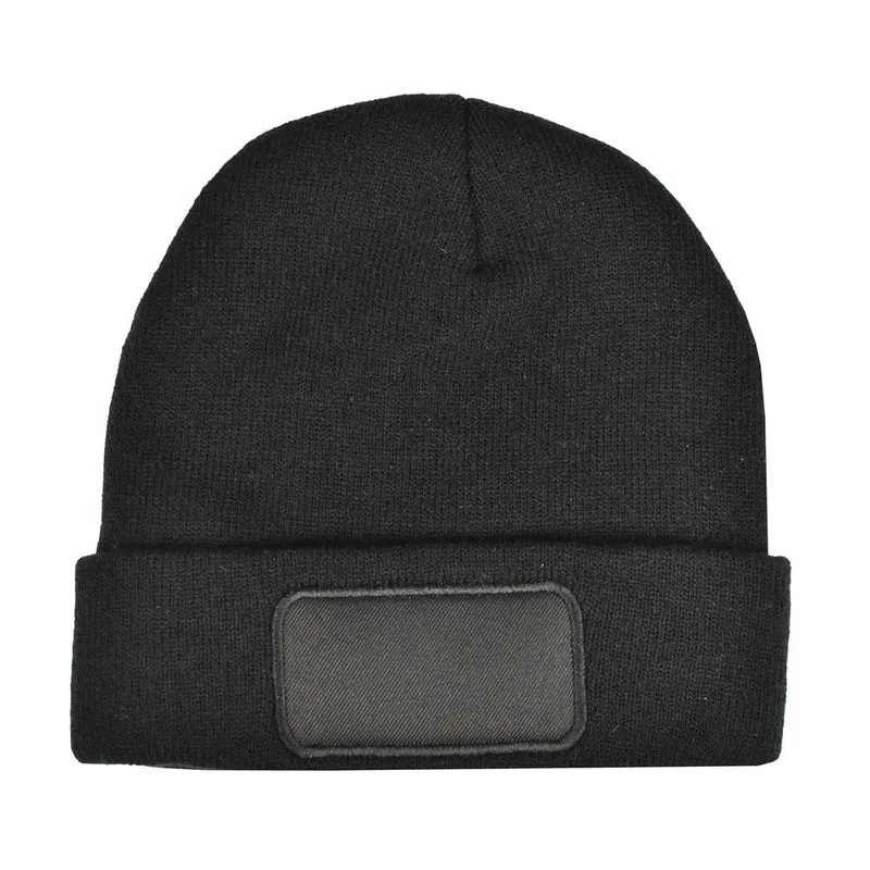L-Merch - Beanie met Label - Black