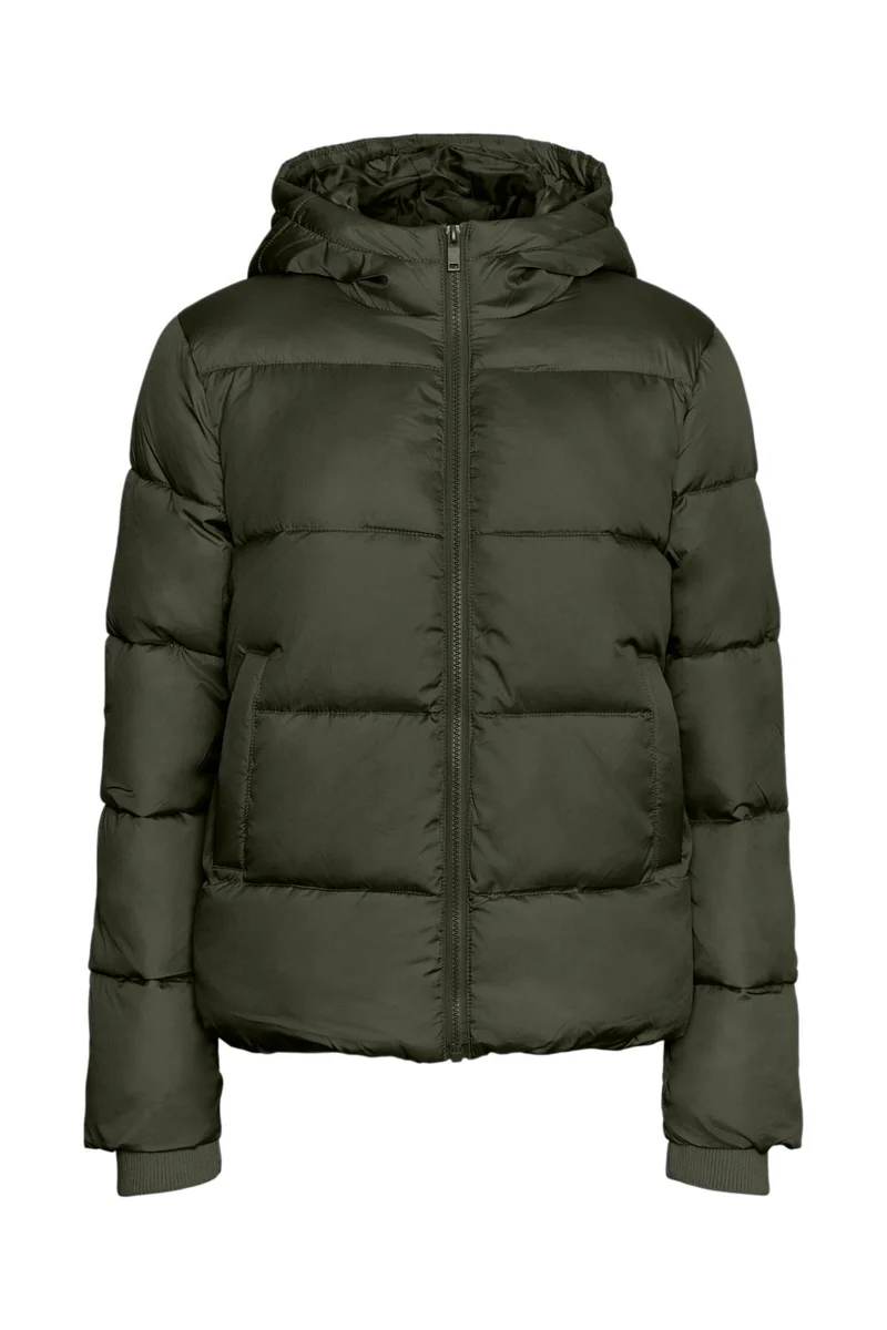 Pieces - Pcbee New Short Puffer Jacket - 4634267 Forest Night