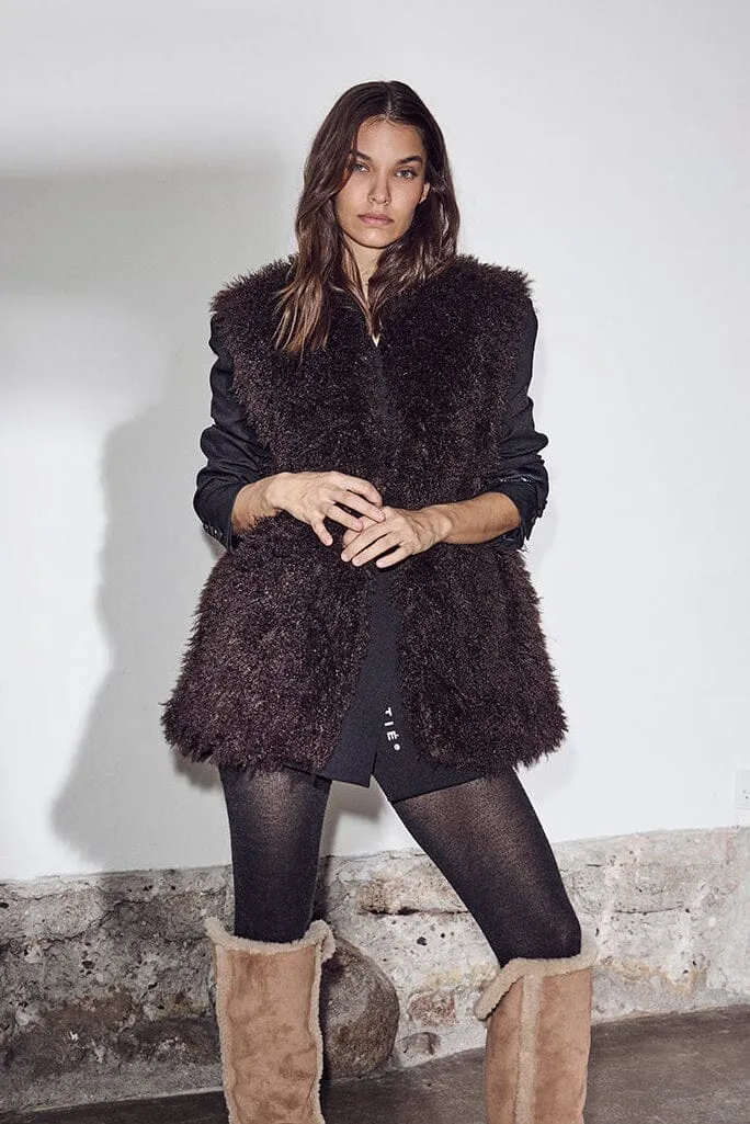 Haute L'Amitié - Lagotto Fur Vest HL10761 - Mocca