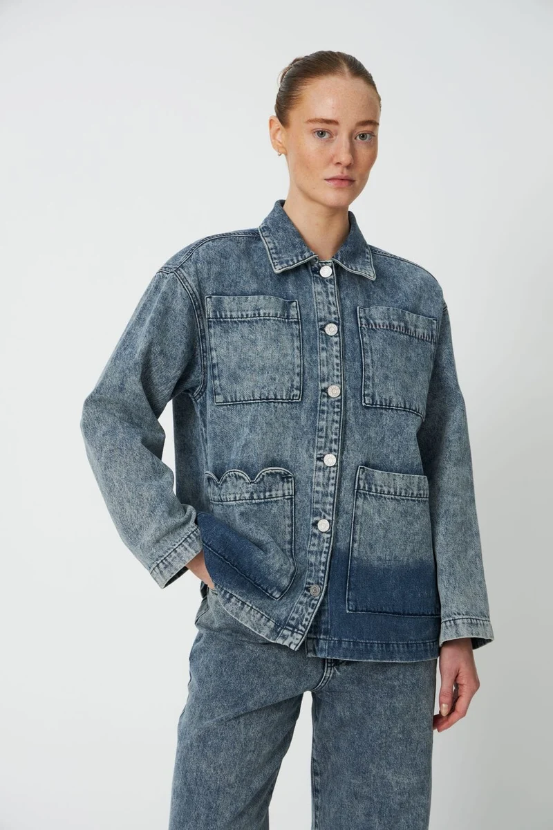 Stella Nova - Dip Dye Denim Shirt Dd63-2548 - 305 Denim Blue