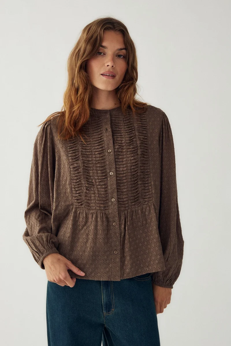 Noella - N-Loulou Ls Blouse 17040002 - 1251 - Morel