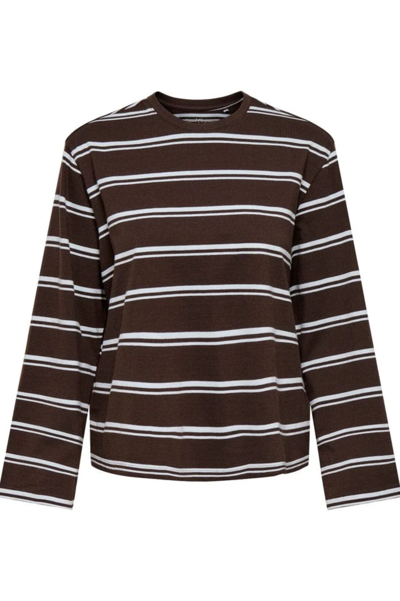 Only - Onlfreja Stripe L/S Wide Sleeve - 5082167 Coffee Bean Ballad Blue (Jana)