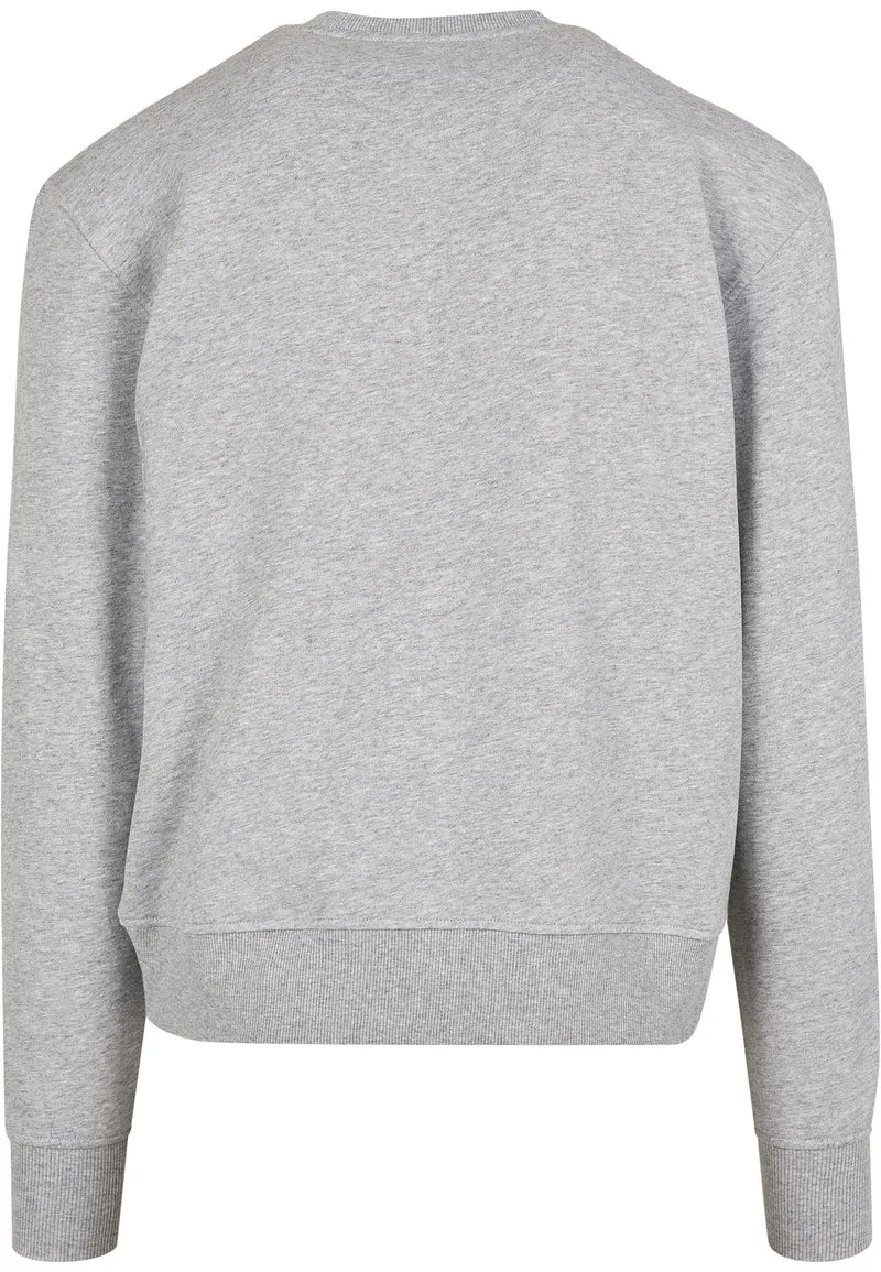 Build Your Brand - Premium Oversized Crewneck Sweater - Heather Grey
