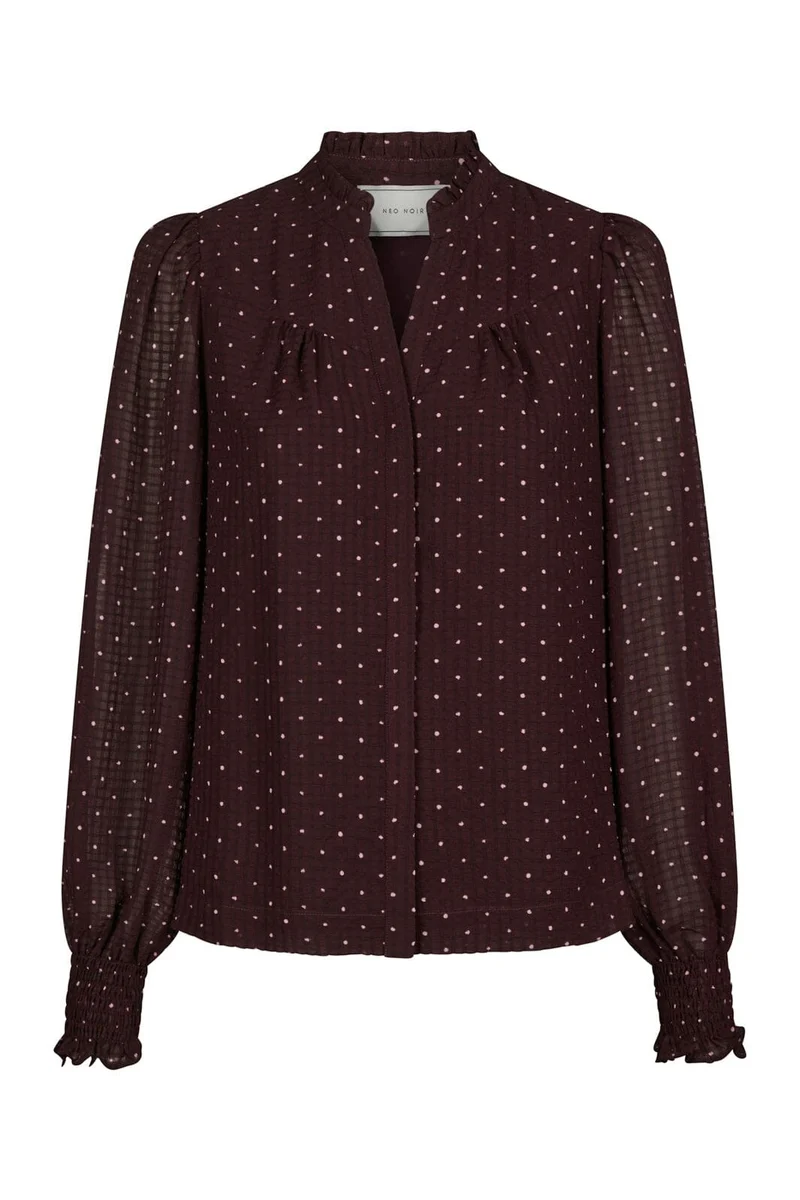Neo Noir - Astrida Dotted Blouse 170798 - 174 - Burgundy
