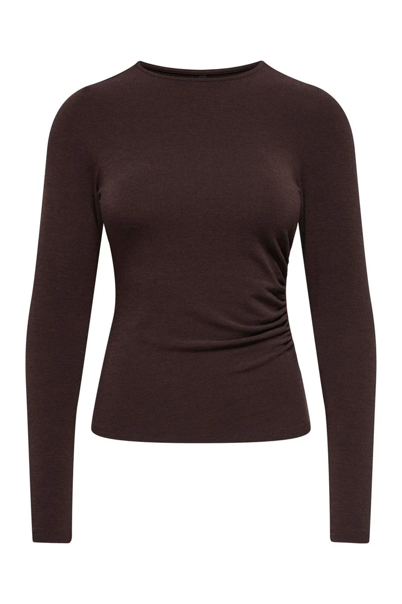 Only - Onlglamour L/S Ruching Top Cc - 5050807 Bracken