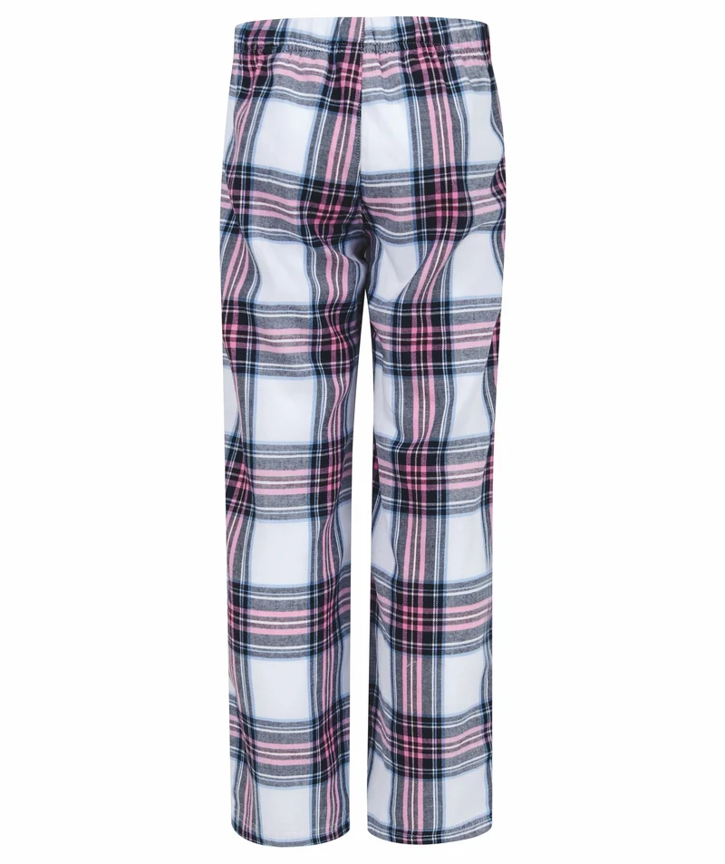 SF Women - Tartan Dames Lounge Broek - White-Pink Check