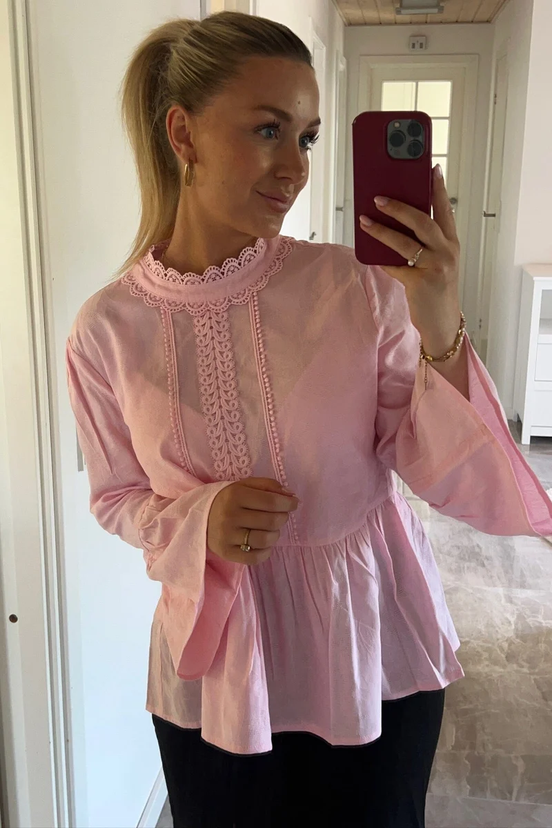 Dear Molly - Embroderi Blouse - Rose