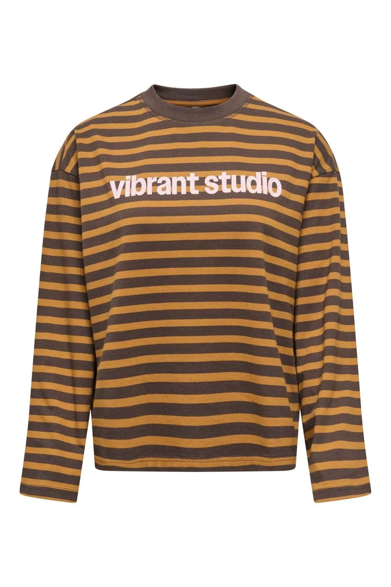 Only - Onlfreja L/S Stripe Top Cc - 5060271 Bracken Buckthorn (Ida) Print Vibrant