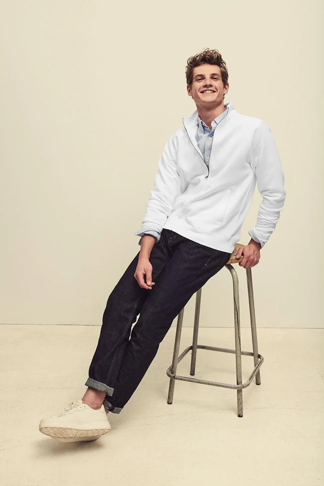 Fruit Of The Loom - Premium Sweater Met Rits - White