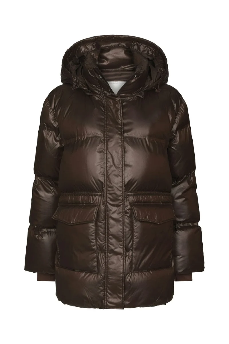 Neo Noir - Clotilde Shiny Puffer Jacket 168506 - 584 - Chocolate Brown