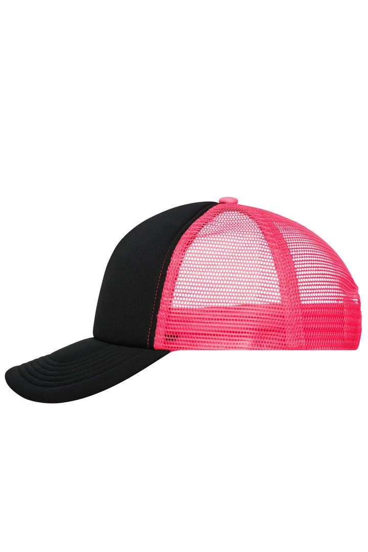 Daiber - 5-Panel Polyester Mesh Pet - Black/Neon Pink