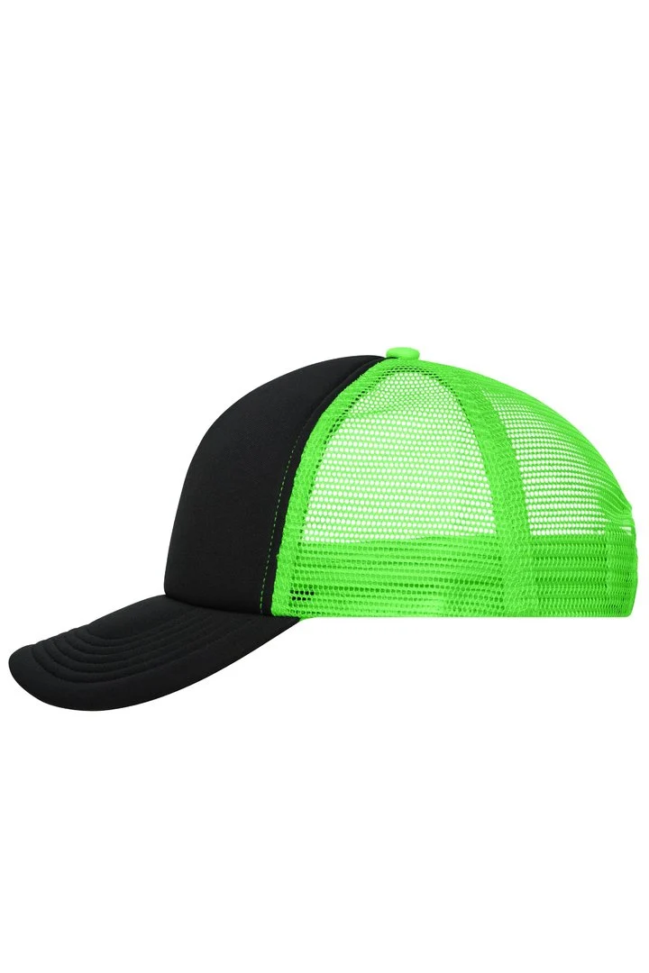 Daiber - 5-Panel Polyester Mesh Pet - Black/Neon Green