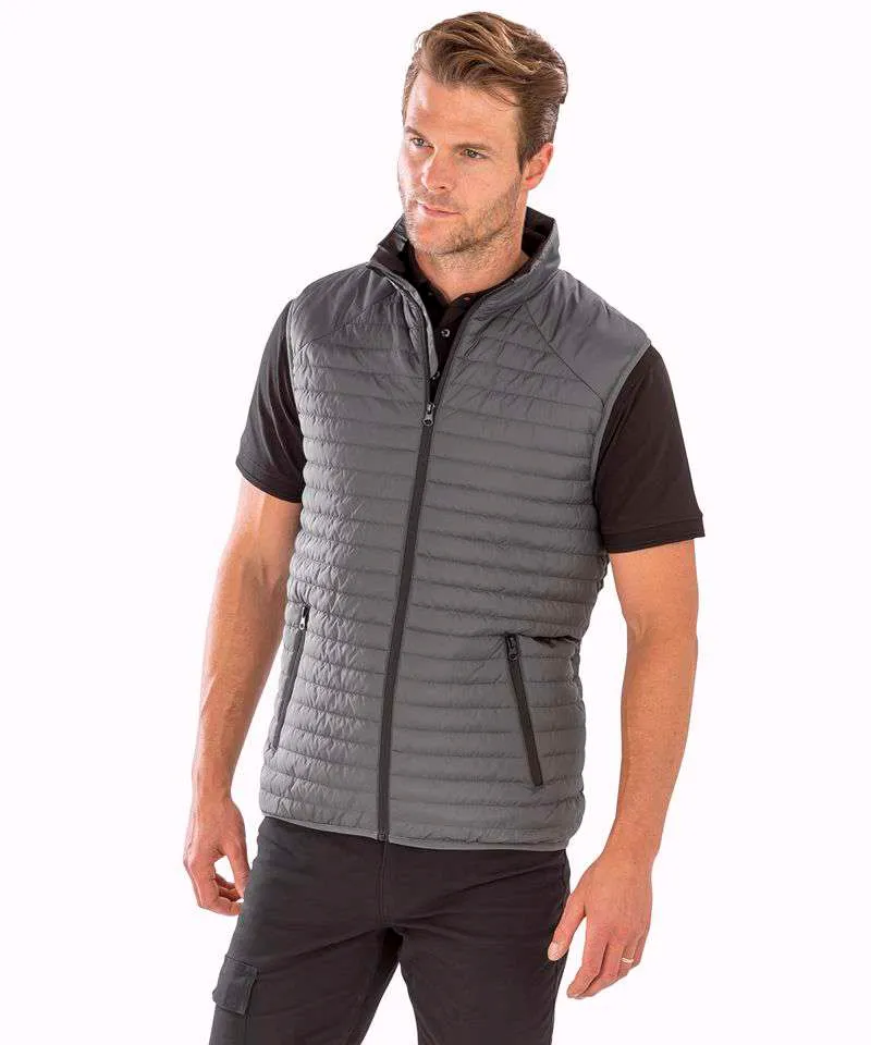 Result Genuine Recycled - Recycled Thermoquilt Bodywarmer - Grey/Black