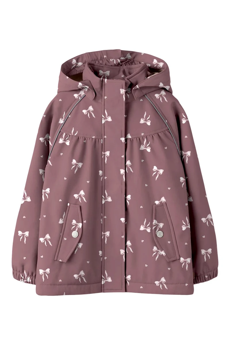 Name It - Nmfalfa08 Softshell Ashape Jacket Fo1 - 5073445 Wistful Mauve Heart Bow