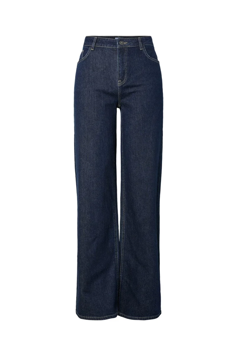 Pieces - Pcsilke Wide Jeans Db - 5039582 Dark Blue Denim